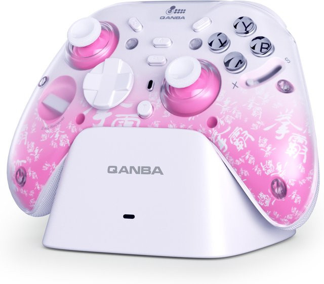 Qanba Phantom Wireless Game Controller in Pink mit Hall-Joystick für PC, Android, iOS und TV via Bluetooth, 2,4 GHz oder kabelgebunden - Bild 1