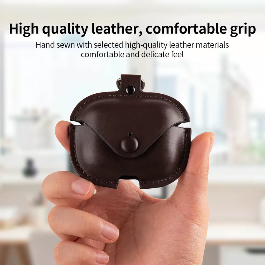 Retro Ledertasche für Apple AirPods Pro 3. Generation mit Haken - Bild 6