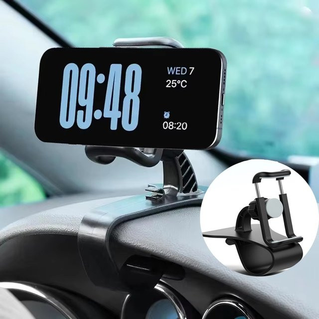 VORTNGLE Universeller 360 Grad drehbarer Auto-Handyhalter in Schwarz für iPhone, Xiaomi und Huawei - Bild 1