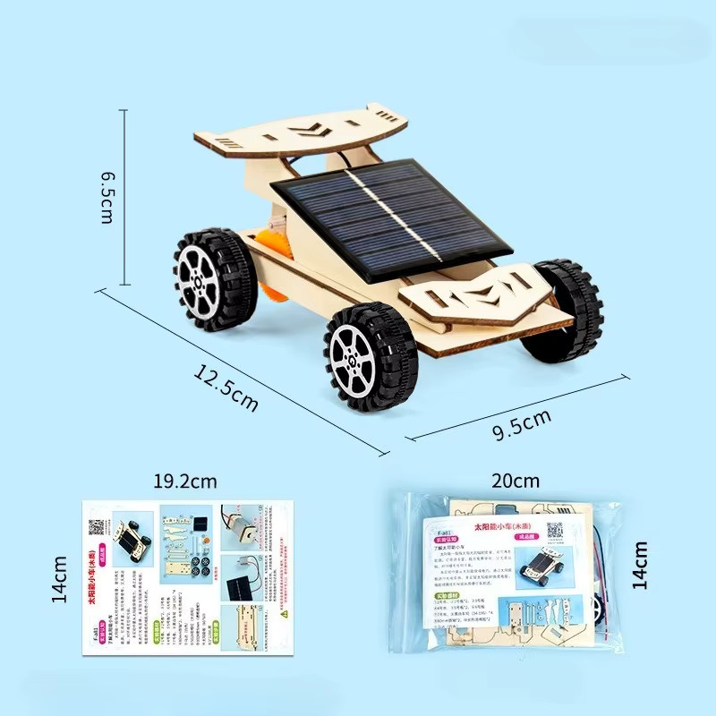 umfinger Solar Powered Car Kit, DIY Montage Set, 1-teiliges Set, Holz - Bild 2