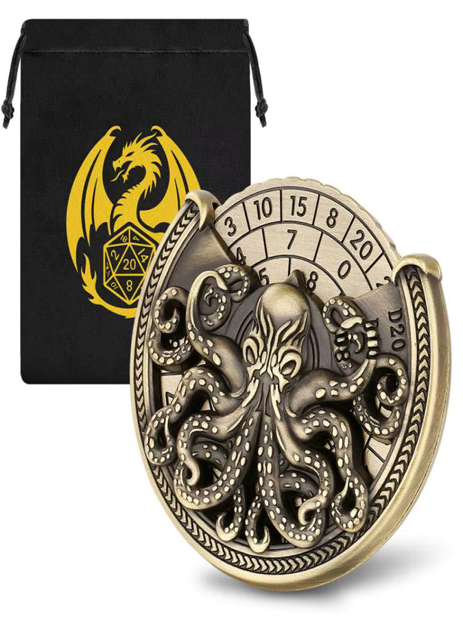 Creative Octopus Design Würfelspinner, Metall, Grau, Zubehör - Bild 5