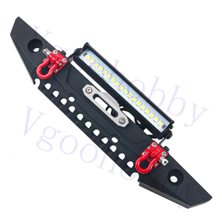 Traxxas Metall-Frontstoßstange mit Lichtleiste, Abschleppanhänger, Schwarz - Bild 3