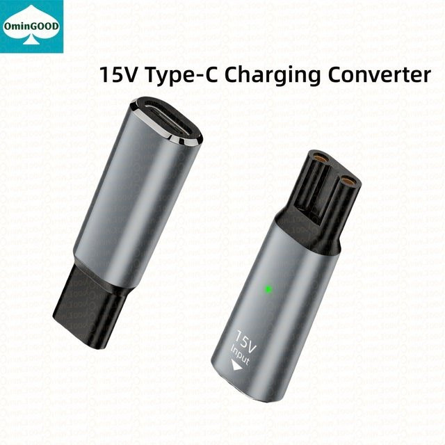 Philips Norelco OneBlade Pro Ladeadapter USB-C 15V Konverter für QP6510, QP6520, QP6530 in Schwarz - Bild 1