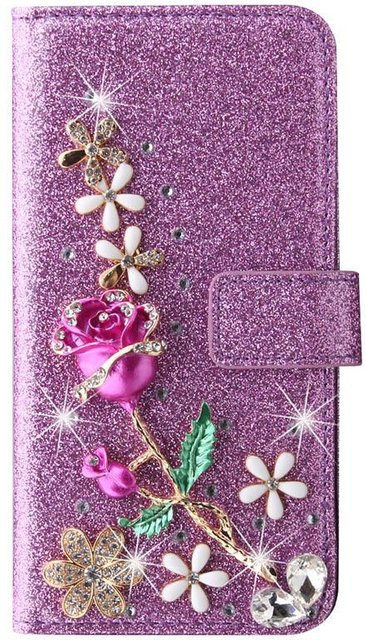 Glitzer Portemonnaie Hülle für Samsung Galaxy S26 Ultra S25 FE S24 S23 Plus S22 A35 A17 A14 A15 A16 A26 A36 A56 A55 A34 A54 A13 A33 in Purple - Bild 1