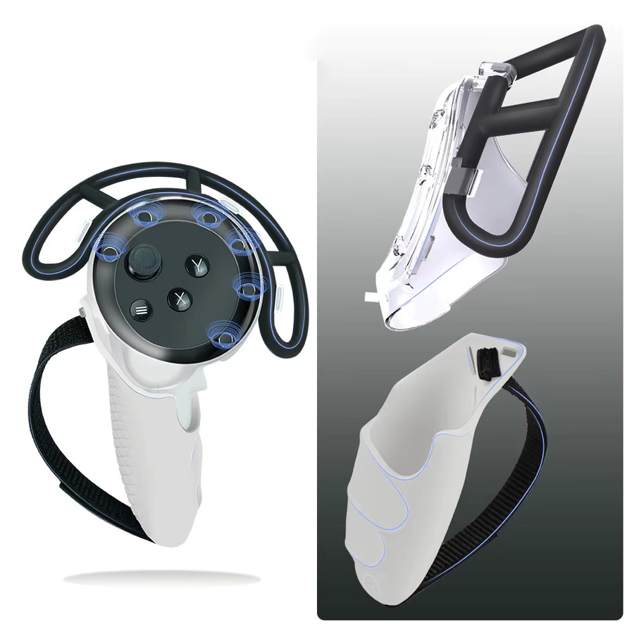 Sovawin Silikon Schutzhülle für Quest 3 Controller in Weiß mit ergonomischem Anti-Kollisions-Design - Bild 4
