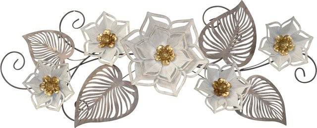 Wanddekoration Anke von möbel direkt online in Creme mit Blüten und Blättern aus Metall - Bild 1
