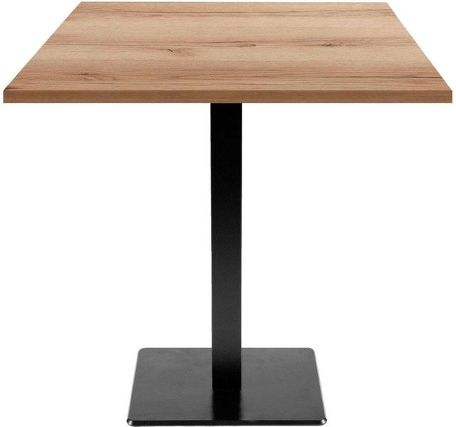 RestooTab Tisch Milan quadratisch mit Eiche Platte und schwarzem Gestell, B/T/H: 70 x 70 x 75 cm - Bild 1