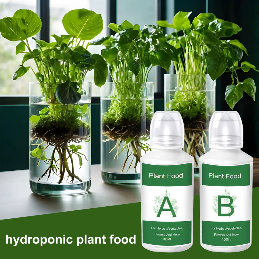 Flüssiger Hydrokultur-Nährstoff als Pflanzennährungsdünger für Zimmerpflanzen, Gemüse, Kräuter und Blumen in Weiß - Bild 2
