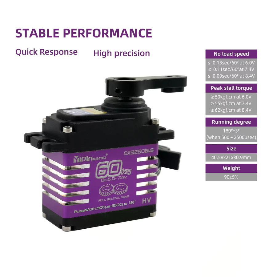 stemedu YP3260BLS Metall Digital RC Servo Bürnenloser Motor, Roboter - Bild 5