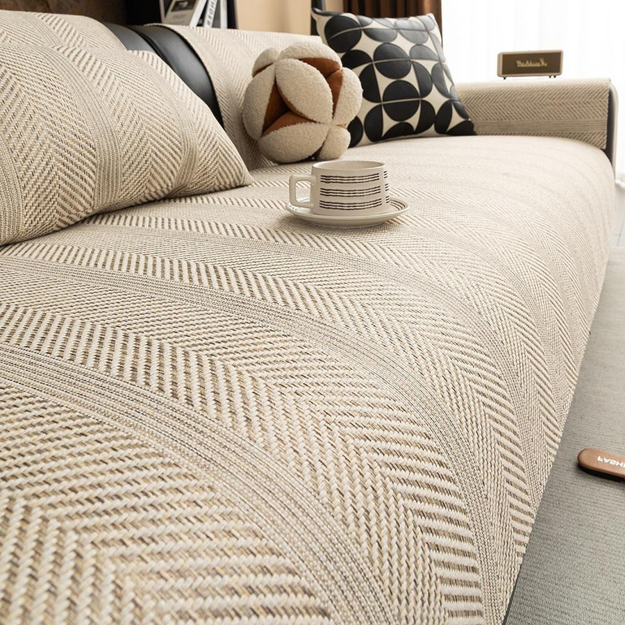Yiran Furniture Sofakissen aus Baumwolle und Leinen in einfarbiger Textur, B/B/H: 70 x 70 x 70 cm - Bild 3