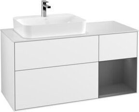 V&B Finion Waschtischunterschrank mit LED-Wandbeleuchtung, Weiß lackiert, Breite: 120 cm - Bild 1