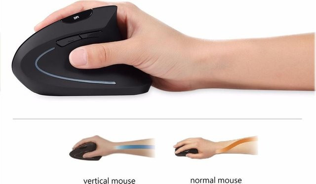 Perixx Perimice-713L Ergonomische USB-Maus Optisch Schwarz mit 2000 dpi und 5 Tasten - Bild 2
