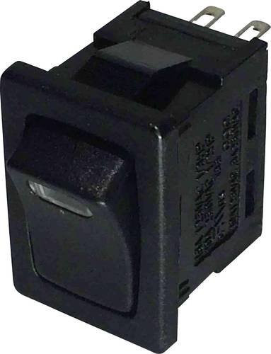 TRU Components Wippschalter TC-R13-66L-02 mit LED in Schwarz, 12V/DC 250V/AC 6A, 1 x Aus/Ein rastend - Bild 1