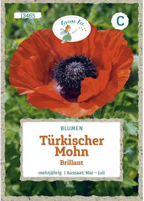 Grüne Fee Türkischer Mohn Brillant Saatgut für Beete, Rabatten und Schnittblumen - Bild 1