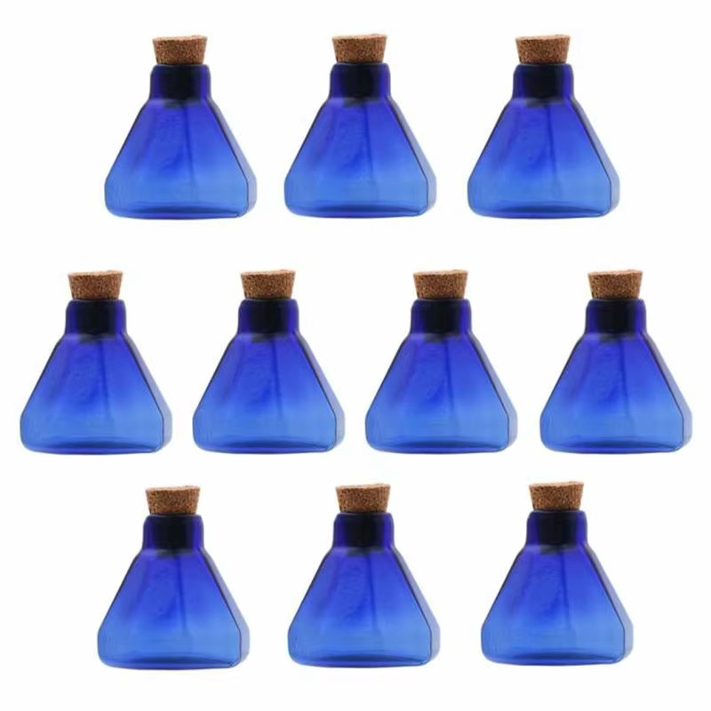 SNASAN Halsketten-Charm, 2x Facettierter Edelstein-Glasflaschenanhänger, Kristall - Bild 3