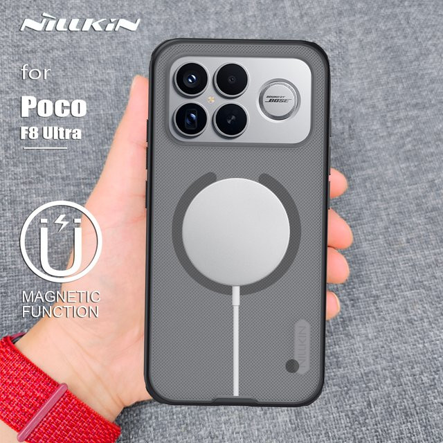 Nillkin Magnetische Magsafe Hülle für Xiaomi Poco F8 Ultra 5G in Schwarz und Transparent mit mattem 360° Rückendschutz - Bild 1
