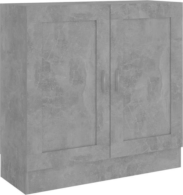 vidaXL Bücherschrank in Betongrau aus Holzwerkstoff mit Türen, B/T/H: 82,5 x 30,5 x 80 cm - Bild 1