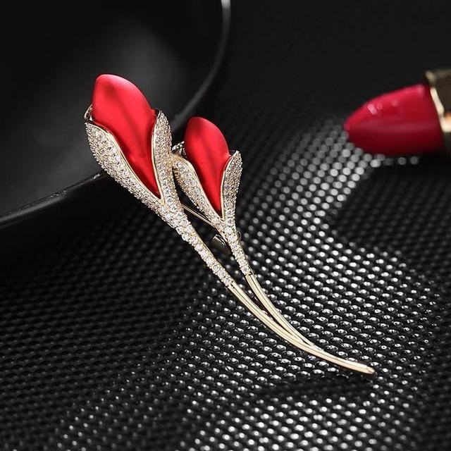 YIRAN Jewelry Rosenblumenbrosche, Damen, gray - Bild 1