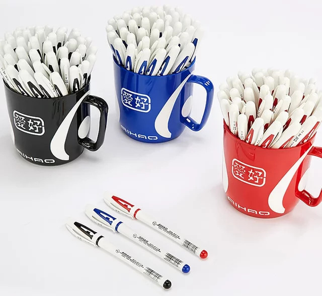 AIHAO 801A Gel-Kugelschreiber mit roter Tinte, 12er Pack, Stiftstärke 0,5 mm - Bild 1