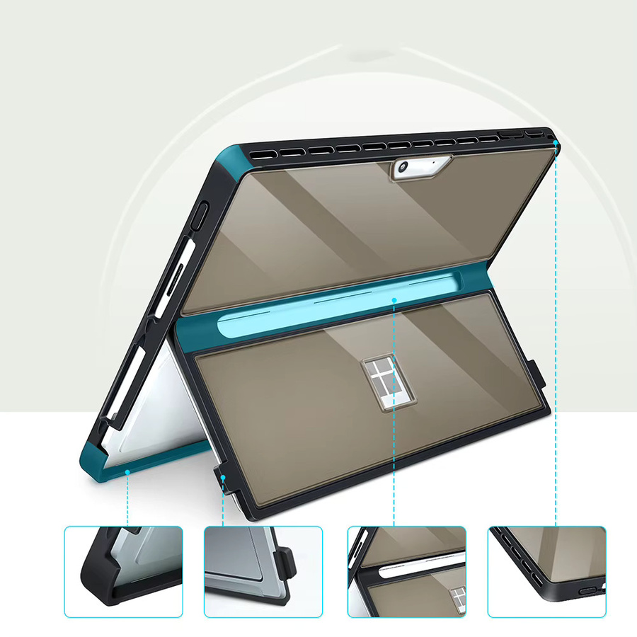 Robuste transparente Schutzhülle für Microsoft Surface Pro 11, 10, 9 und 8 (13 Zoll), kompatibel mit Typ Cover und Tastatur - Bild 2
