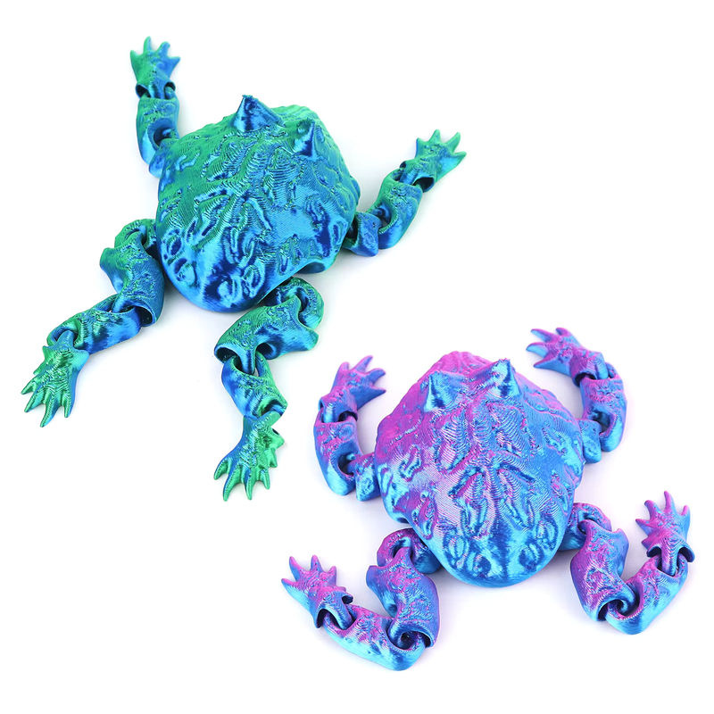 Bewegliche Kröte als 3D-Druck Dekoration und Kinderspielzeug in Lila und Mehrfarbig aus Kunststoff - Bild 3