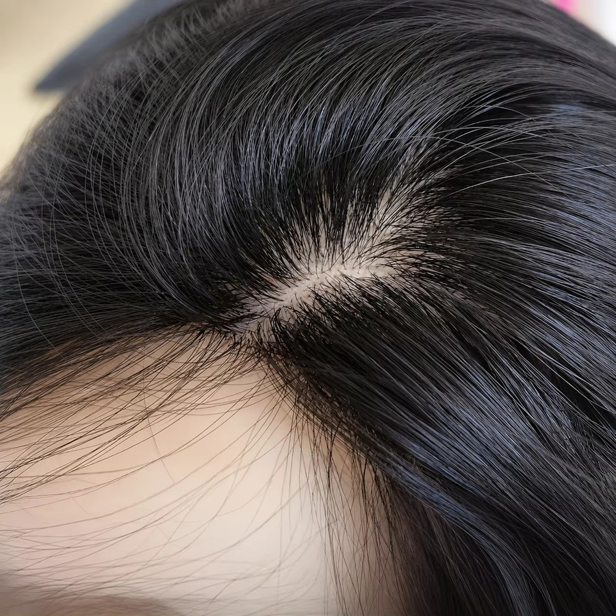 Seidenbasis-Perücke mit PU-Front, natürliche Haarperücke für Damen - Bild 4