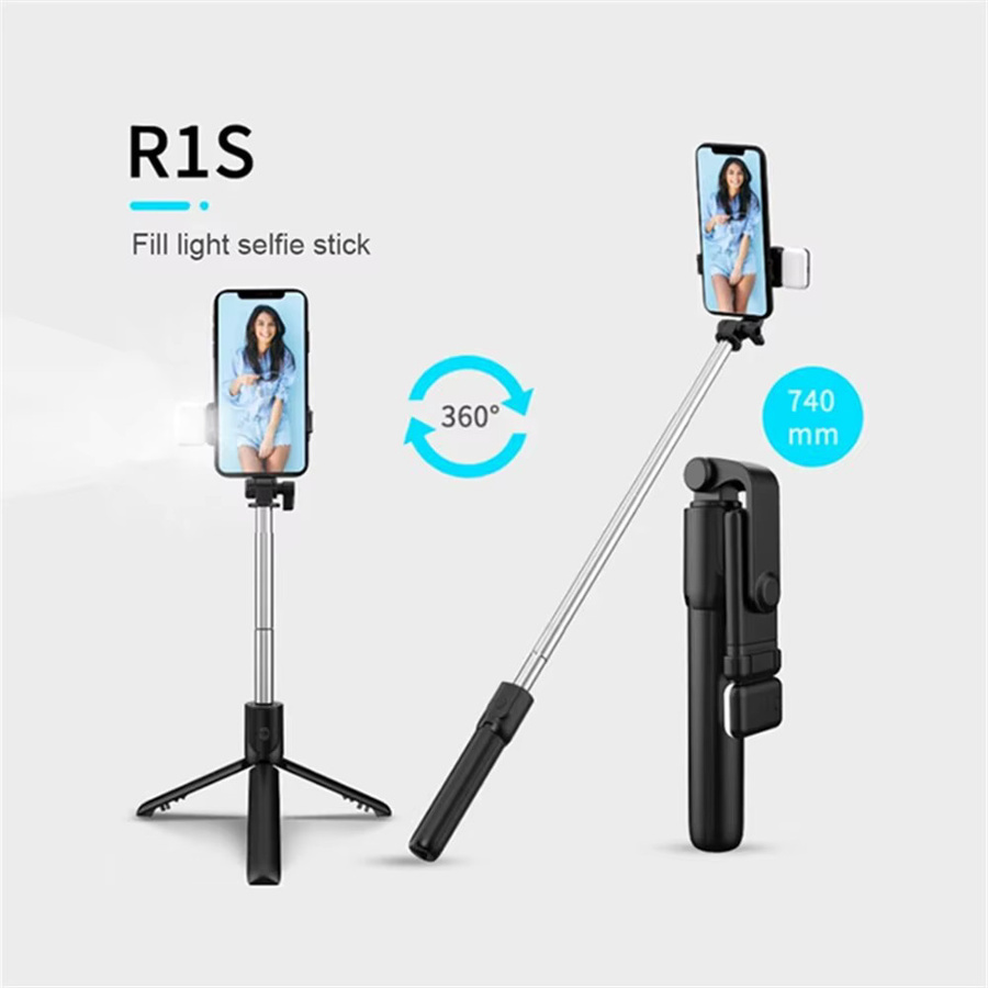 KAFNHCKA Selfie Stick Stativ mit Bluetooth Fernbedienung und LED Ringlicht für Live-Streaming in Schwarz oder Weiß - Bild 3