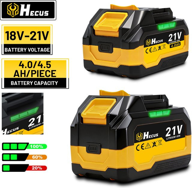 Hecus Lithium-Ionen-Akku Set für Makita 18V mit Ladegerät und Kapazitätsanzeige - Bild 1