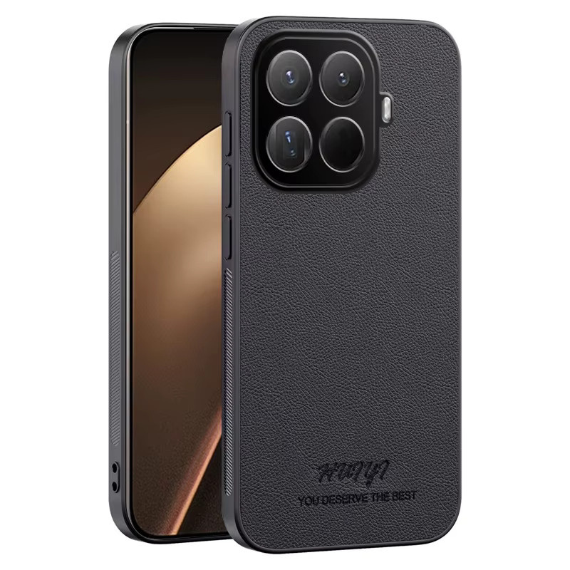 Xiaomi Silikonhülle mit matter Litschi-Ledertextur für Mi 17 Pro Max 17 Pro 17 15 Pro Ultra 15T 14T 13T 12T Pro in Schwarz oder Braun - Bild 2