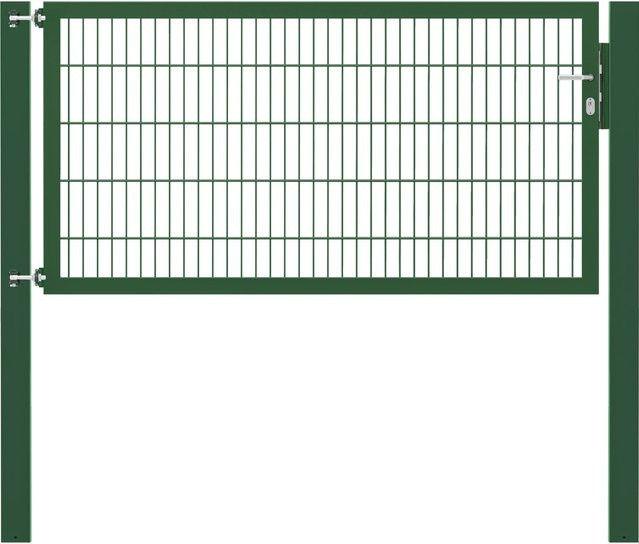 Einzeltor Flexo Plus in Grün aus Stahl mit Pfosten, Breite: 200 cm, Höhe: 100 cm, Pfosten B/T/H: 100 x 100 x 100 cm - Bild 1