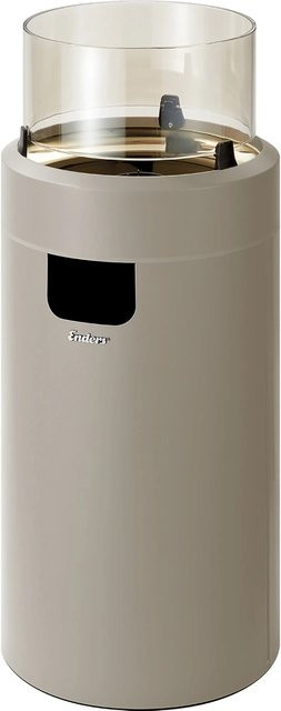Enders Nova LED M Gas-Feuerstelle Säule in Taupe-Gold mit Ambientebeleuchtung und feuerfestem Glas-Zylinder - Bild 1