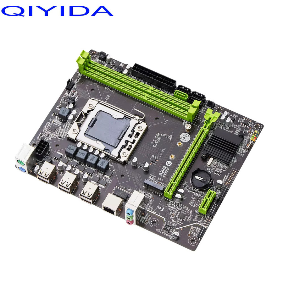 Qiyida X79 Motherboard-Set mit Xeon E5 2430 CPU, 8 GB DDR3 REG ECC RAM und M.2 NVMe Anschluss, Schwarz - Bild 2