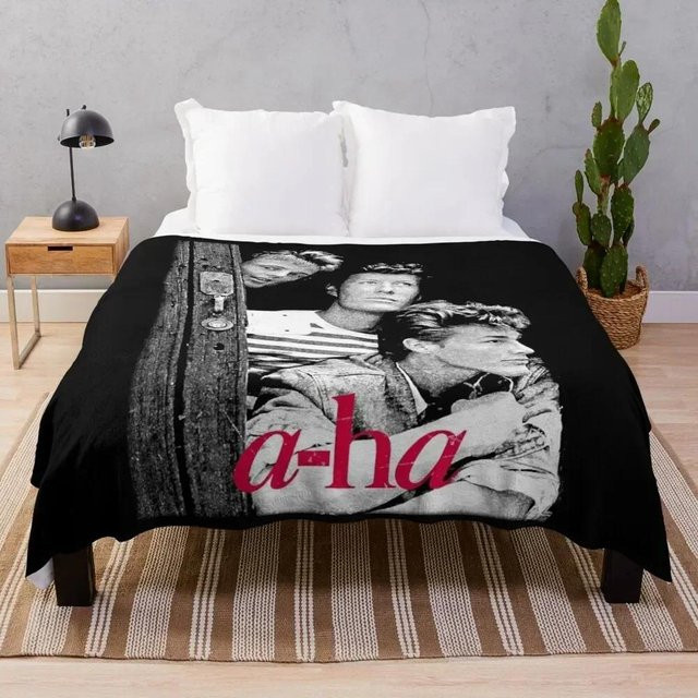 Flanell Kuscheldecke a-ha Band 80er Retro Design B/B/H: 150 x 200 cm - Bild 1