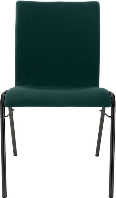 BMV Besucherstuhl A45 aus Buche mit Vollpolster, Sitz dunkelgrün und Gestell schwarz, B/T/H: 50 x 54 x 86 cm - Bild 1
