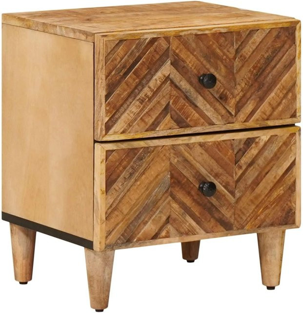 vidaXL Nachttisch aus Massivholz Mango in Braun, B/T/H: 40 x 33,5 x 46 cm - Bild 1