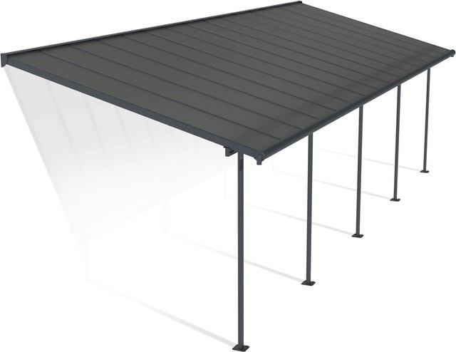 Canopia Terrassenüberdachung Capri Lean-to aus Aluminium und Stahl mit Polycarbonat in Anthrazit Grau B: 915 cm, T: 300 cm - Bild 1