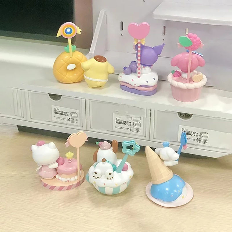 Sanrio Dessert Blind Box Sammelfiguren Cinnamoroll Kuromi Hello Kitty aus Kunststoff, mehrfarbig - Bild 1