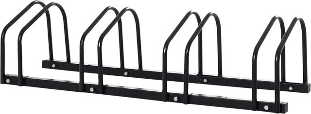 HOMCOM Fahrradständer aus Stahl in Schwarz für Boden- oder Wandmontage, B/T/H: 110 x 33 x 27 cm - Bild 1