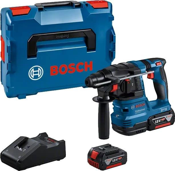 Bosch Professional Akku-Bohrhammer GBH 18V-22 SDS-Plus mit 2x 4,0 Ah Akkus in L-Boxx, Blau-Schwarz - Bild 1