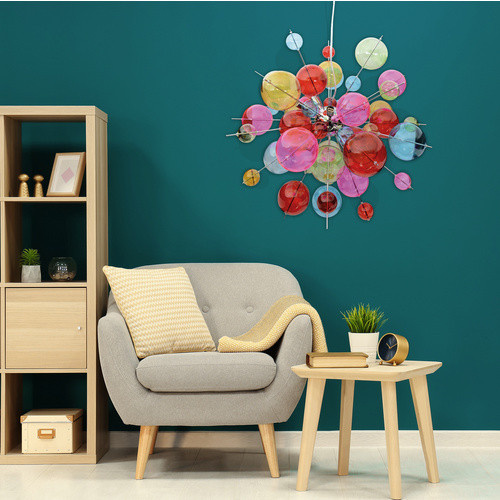 Näve Pendelleuchte aus Metall und Glas in Multicolour, moderne runde Hängeleuchte - Bild 3