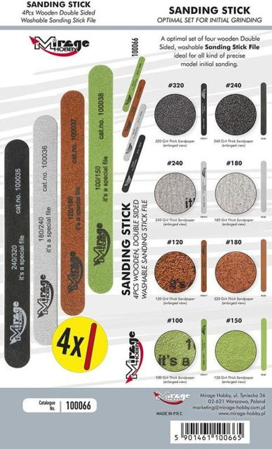 Mirage Hobby Sanding Stick, Optimal Set, 4-teiliges Set - Bild 1