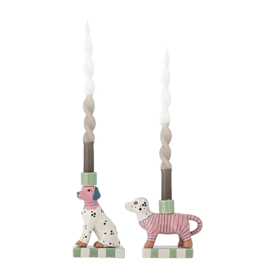 Bloomingville Kerzenhalter Doglie aus Keramik in Rosa mit Hundedesign im skandinavischen Stil - Bild 1