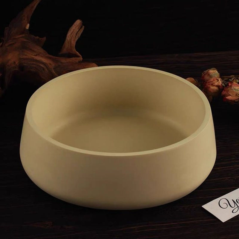 Silikonform für runde DIY-Schalen und Kerzen in Creme, ideal für Beton, Gips oder Aromatherapie-Zubehör - Bild 1