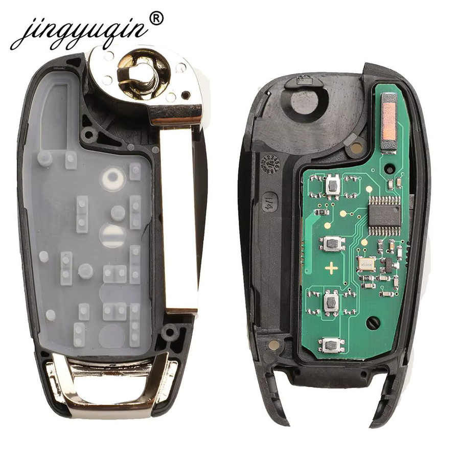 Jingyuqin Flip Fernbedienung Auto Schlüssel für Chevrolet Colorado Cruze Malibu Trailblazer Tracker Onix RS, 433MHz ID46 PCF7941E, Schwarz - Bild 5