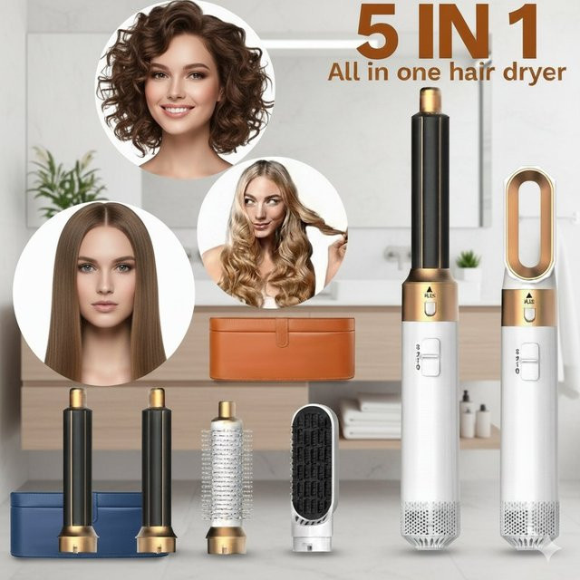 Fastyle 5-in-1 Heißluftbürste mit Lockenstab und Haarglätter, Unisex - Bild 1