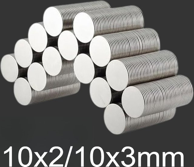 U-POLEMAG Runde Magnete in Silber, Set für Whiteboards, Kühlschrank und DIY-Projekte, Durchmesser: 10 mm, Dicke: 2 mm oder 3 mm - Bild 1