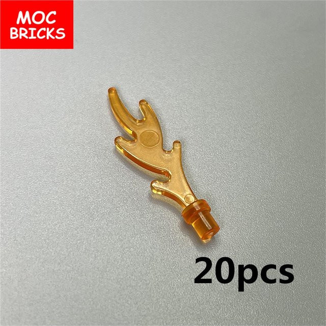 Yiran toy MOC Steine Flamme Feuer Fackel mit Feder Schwanz, 20-teiliges Set, ab 6 Jahren - Bild 1