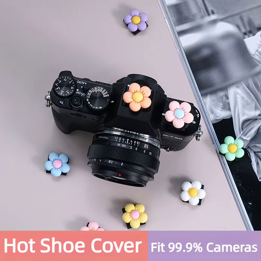 Coogens Kamera Blitzschuh Abdeckung mit Cartoon Blume Kappe in Multicolour für Canon Nikon Sony Fuji Olympus Pentax DSLR Zubehör - Bild 3