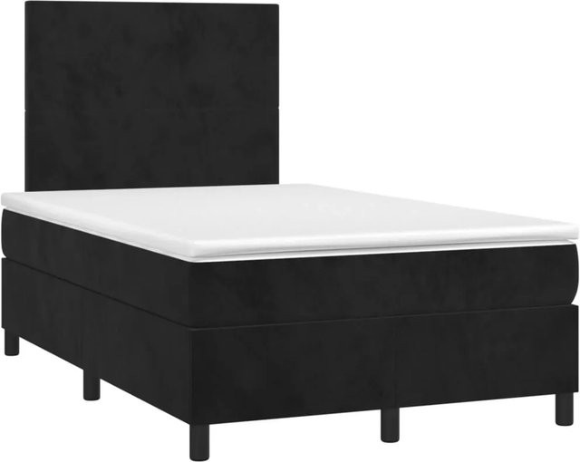 vidaXL Boxspringbett Hybrid mit Matratze und Taschenfederkern aus Samt in Schwarz - Bild 1