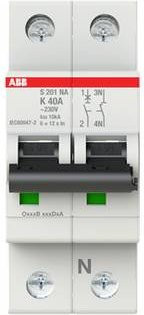 ABB S201-K40NA Leitungsschutzschalter 40A 230V Grau 2CDS251103R0557 - Bild 1